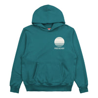HORIZON LINES HEAVY FLEECE HOODIE - Jade