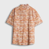 Desert Dreams Short Sleeve Button Up Shirt - Orange