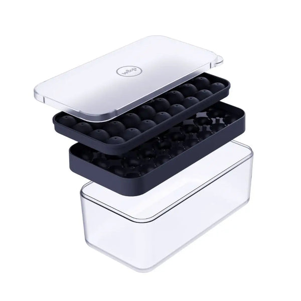 ICE BOX Reusable Silicone Ice Tray & Ice Storage- Charcoal