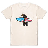 Red, White and Brutus Tee - American Flag Surfing Bear Tee