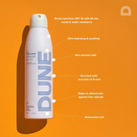 THE SPORTO SPRAY Spray Sunscreen :: 150ML/5 FL OZ • SPF 50 • 80 MIN SWEAT & WATER RESISTANCE • SEA SALT SCENTED free