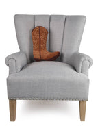 Brown Cowboy Boot Hook Pillow