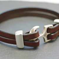 Leather Anchor Bracelet