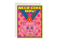 Need Cake Now! :: Birthday Greeting Card