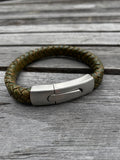 Push Clasp Heavy Leather Bracelet: Men