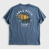Custom Garage Pocket Tee - Sky Blue