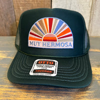 Hermosa Beach MUY HERMOSA High Crown Trucker Hat - Dark Green