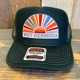 Hermosa Beach MUY HERMOSA High Crown Trucker Hat - Dark Green
