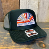 Hermosa Beach MUY HERMOSA High Crown Trucker Hat - Dark Green