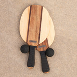 Natural Premium Hardwoods Two Player Patroller Paddle Ball Set
