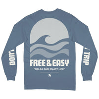 HIGH SEA LS TEE - Denim Blue