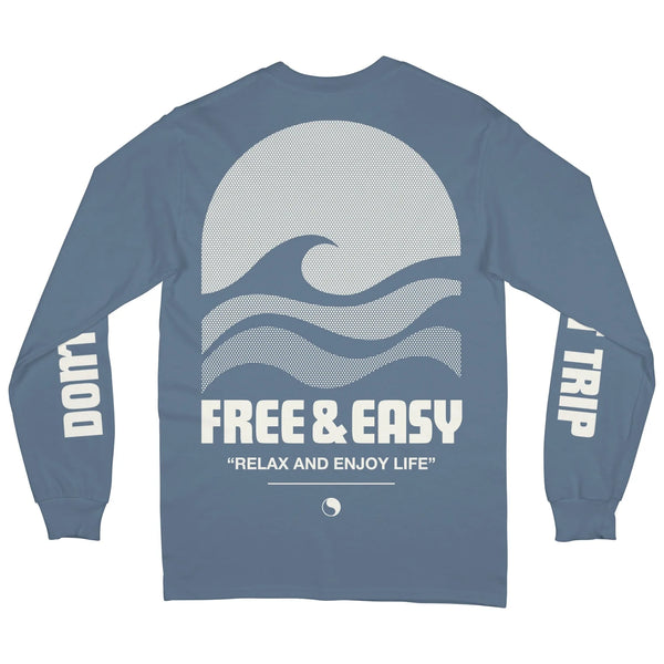 HIGH SEA LS TEE - Denim Blue