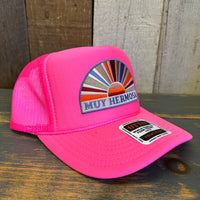 Hermosa Beach MUY HERMOSA Trucker Hat - Neon Pink