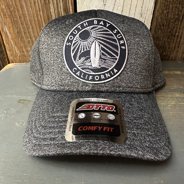SOUTH BAY SURF (Navy Colored Patch) 6 Panel Low Profile Baseball Cap - Heather Black