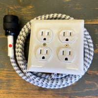 Extō+4 in SURF'S UP w/White-sand, Green, Blue, Indigo, and Black 8FT Extension Cord