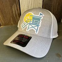 Hermosa Beach LIFEGUARD TOWER "OTTO COMFY FIT" 6 Panel Low Profile Mesh Baseball Cap - Heather Grey/White