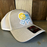 Hermosa Beach LIFEGUARD TOWER "OTTO COMFY FIT" 6 Panel Low Profile Mesh Baseball Cap - Heather Grey/White
