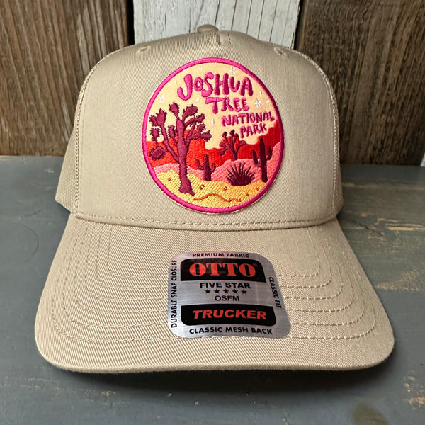 JOSHUA TREE NATIONAL PARK - 5 Panel Mid Profile Mesh Back Trucker Hat - Khaki