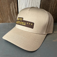Hermosa Beach HERMOSA AVE - 5 Panel Mid Profile Mesh Back Trucker Hat - Khaki