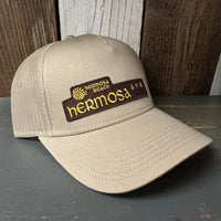 Hermosa Beach HERMOSA AVE - 5 Panel Mid Profile Mesh Back Trucker Hat - Khaki
