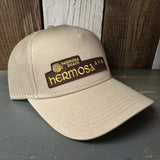 Hermosa Beach HERMOSA AVE - 5 Panel Mid Profile Mesh Back Trucker Hat - Khaki