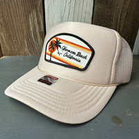 Hermosa Beach RETRO SUNSET High Crown Trucker Hat (Khaki)