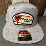 Hermosa Beach RETRO SUNSET Premium 6-Panel Mid Profile Snapback Hat - Grey