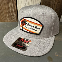 Hermosa Beach RETRO SUNSET Premium 6-Panel Mid Profile Snapback Hat - Grey