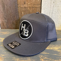 Hermosa Beach SKATEBOARDING WAS NEVER A CRIME 7 Panel Mid Profile Trucker Snapback Hat - Charcoal Grey