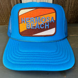 Hermosa Beach GOLF CARTS & YOGA PANTS Trucker Hat - Neon Blue