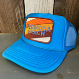 Hermosa Beach GOLF CARTS & YOGA PANTS Trucker Hat - Neon Blue