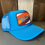 Hermosa Beach GOLF CARTS & YOGA PANTS Trucker Hat - Neon Blue