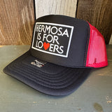 Hermosa Beach HERMOSA IS FOR LOVERS High Crown Trucker Hat - Red/Black