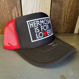 Hermosa Beach HERMOSA IS FOR LOVERS High Crown Trucker Hat - Red/Black