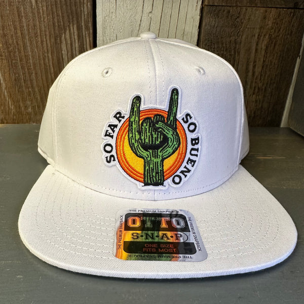SO FAR :: SO BUENO 6 Panel Mid Profile Snapback Hat - White