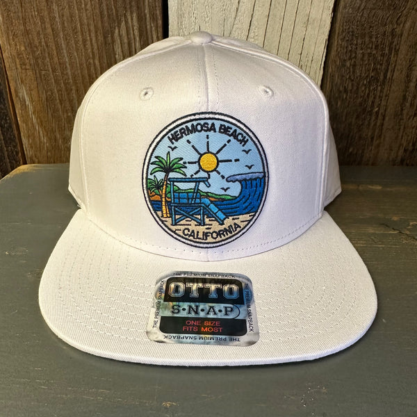 Hermosa Beach SHOREFRONT 6 Panel Mid Profile Snapback Hat - White