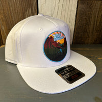 ZION NATIONAL PARK 6 Panel Mid Profile Snapback Hat - White
