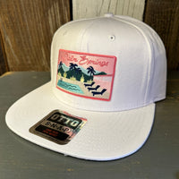 PALM SPRINGS, CALIFORNIA 6 Panel Mid Profile Snapback Hat - White