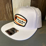 Hermosa Beach RETRO SUNSET 6 Panel Mid Profile Snapback Hat - White