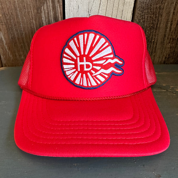Hermosa Beach CHILL THE 4th OUT! High Crown Trucker Hat - Red