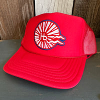 Hermosa Beach CHILL THE 4th OUT! High Crown Trucker Hat - Red