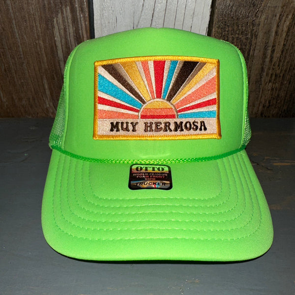 Hermosa Beach MUY HERMOSA Trucker Hat - Neon Green