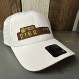 Hermosa Beach PIER AVE - 6 Panel Low Profile Baseball Cap - White