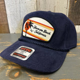 Hermosa Beach RETRO SUNSET Corduroy Baseball Cap - Navy Blue