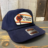 Hermosa Beach RETRO SUNSET Corduroy Baseball Cap - Navy Blue