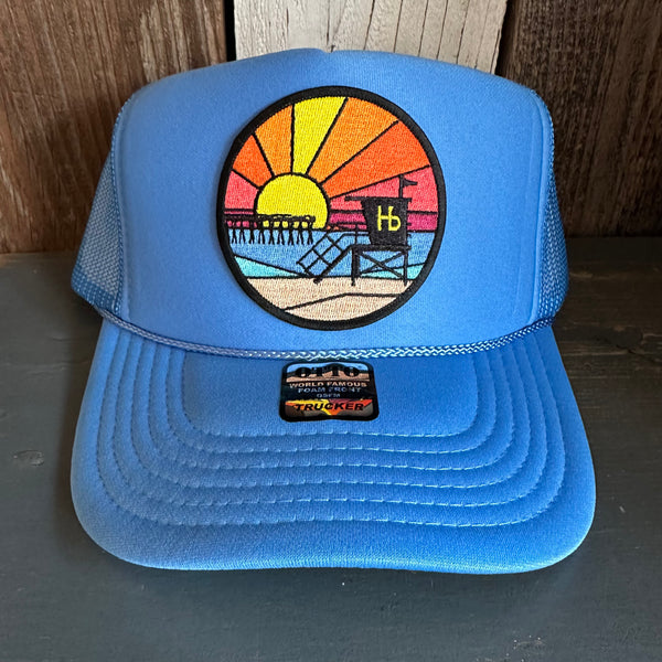 Hermosa Beach OBLIGATORY SUNSET Trucker Hat - Col. Blue