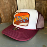 Hermosa Beach GOLF CARTS & YOGA PANTS Trucker Hat - Maroon/White/Maroon