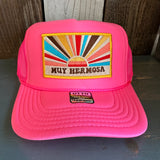 Hermosa Beach MUY HERMOSA Trucker Hat - Neon Pink