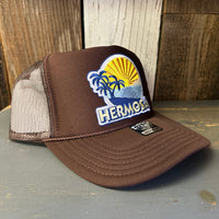 Hermosa Beach FIESTA High Crown Trucker Hat - Brown
