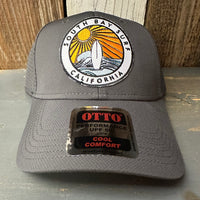 SOUTH BAY SURF CALIFORNIA (Multi Colored Patch) - 6 Panel Low Profile Baseball Cap - Charcoal Grey